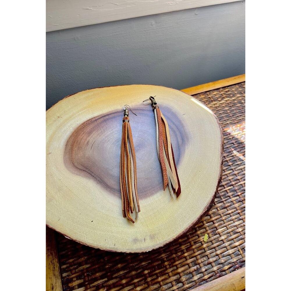 Authentic Leather Tassel Earrings